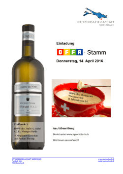 Einladung - Stamm Donnerstag, 14. April 2016