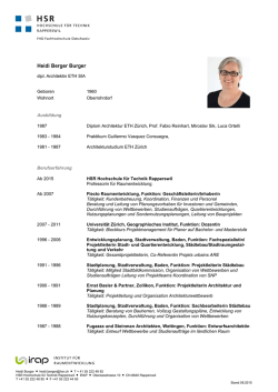 Heidi Berger Burger - IRAP - HSR Hochschule f&uuml;r Technik Rapperswil