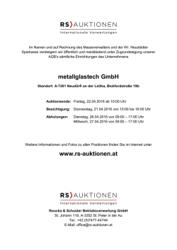 Infoblatt - Roucka & Schuster Betriebsverwertung GmbH