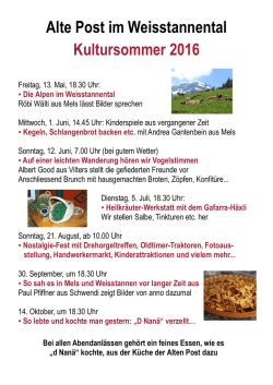 Kultursommer Programm 2016
