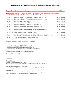 Zeiteinteilung PSV Steinhagen-Brockhagen-Hollen - Schobo