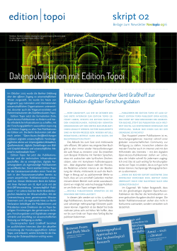 Sonderbeilage: Datenpublikation mit Edition Topoi. Interview mit