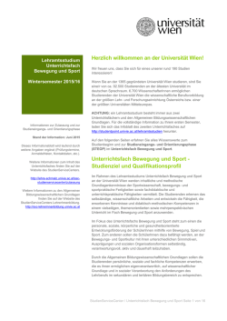 Herzlich willkommen an der Universit&auml;t Wien