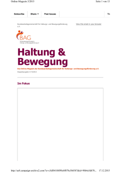 Haltung & Bewegung - Bundesarbeitsgemeinschaft f&uuml;r Haltungs