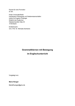 Grammatiklernen mit Bewegung im Englischunterricht