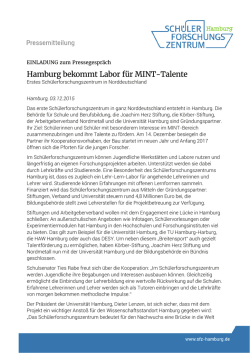 Hamburg bekommt Labor für MINT-Talente
