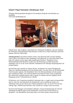 Scharf: Papst bekommt Altenburger Senf