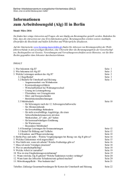 Informationen zum Arbeitslosengeld (Alg) II