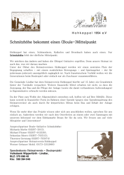 Schmitzh&ouml;he bekommt einen Schmitzh&ouml;he bekommt einen (Boule