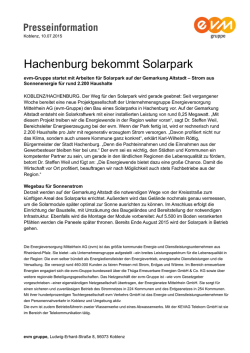 Hachenburg bekommt Solarpark