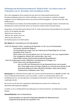 Einladung zum Rezitationswettbewerb "Michael Ende" aus Anlass