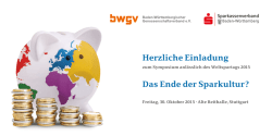 Herzliche Einladung Das Ende der Sparkultur?