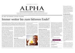 Immer weiter bis zum bitteren Ende?