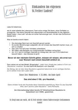 Einkaufen im eigenen St.Veiter Laden?