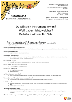 Du willst ein Instrument lernen? Wei&szlig;t aber nicht, welches? Da