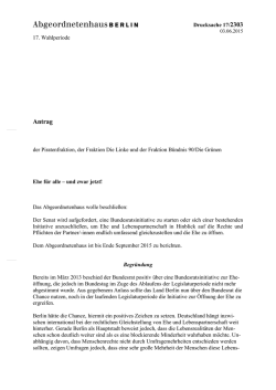 Ehe f&uuml;r alle &ndash; und zwar jetzt!