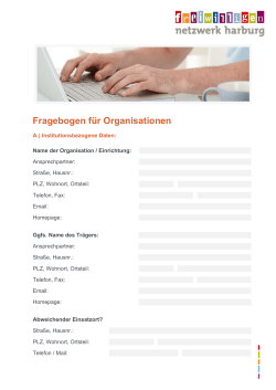 Fragebogen für Organisationen - Freiwilligennetzwerk Harburg