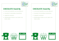 CHECKLISTE Stand-By CHECKLISTE Stand-By