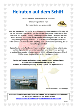 Heiraten auf dem Schiff