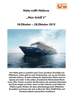 Malta trifft Mallorca „Mein Schiff 3“ 18.Oktober – 28.Oktober 2015