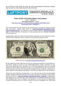 Peter Schiff: Die Dollar-Blase wird platzen