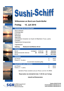 Sushi-Schiff - Schifffahrt Hallwilersee