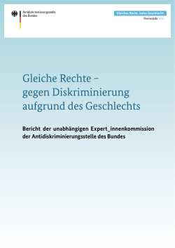 Gleiche Rechte - gegen Diskriminierung aufgrund des Geschlechts