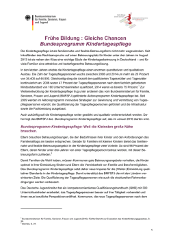 Informationsflyer zum Bundesprogramm Kindertagespflege