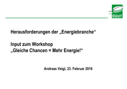 Herausforderungen der &bdquo;Energiebranche&ldquo;