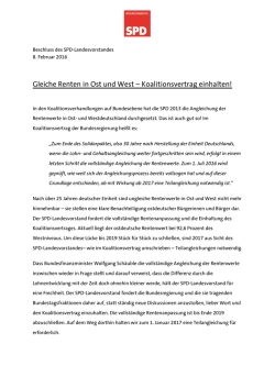 Gleiche Renten in Ost und West