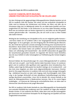 gleiche chancen, beste bildung: unsere position zur schulpolitik im