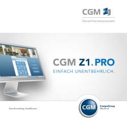 Einfach unEntbEhrlich. - CGM Z1.PRO