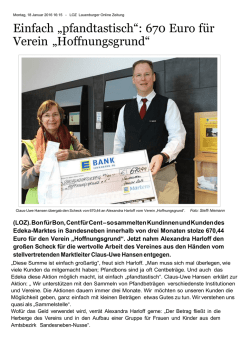 Einfach &bdquo;pfandtastisch&ldquo;: 670 Euro f&uuml;r Verein
