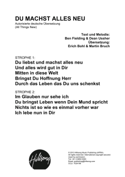 du machst alles neu