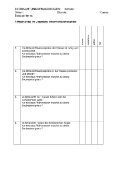 Beobachtungsfragebogen