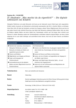 IT-Akademie: &bdquo;Was machst du da eigentlich?&ldquo; &ndash; Die