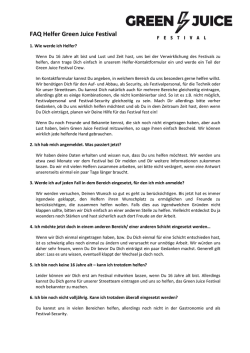 Helfer-FAQs - Green Juice Festival