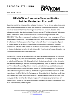 DPVKOM ruft zu unbefristeten Streiks auf!