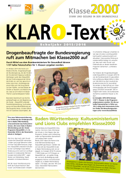 Zeitung KLARO-Text 2015