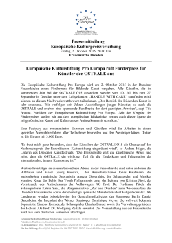 Pressemitteilung 11.12.2014 - Europäische Kulturstiftung