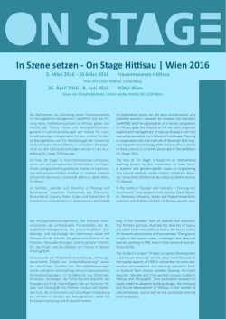 In Szene setzen - On Stage Hittisau | Wien 2016