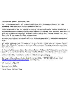 Liebe Freunde, Artists & Händler der Szene, die 3. Schweinfurter
