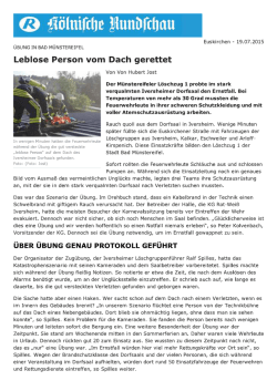 Kölnische Rundschau - Le...erson vom Dach gerettet