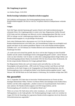 Die Umgehung ist gerettet