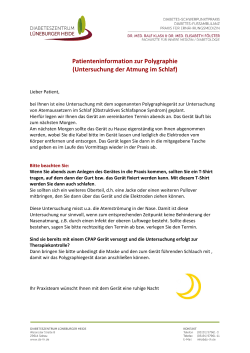 Patienteninformation zur Polygraphie (Untersuchung der Atmung im