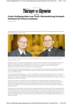 Gro&szlig;e Stadtgemeinde vom Tisch