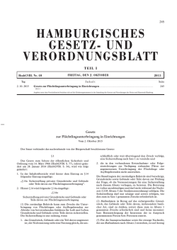 HAMBURGISCHES GESETZ- UND VERORDNUNGSBLATT