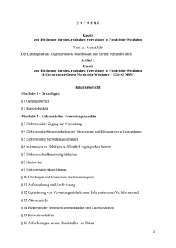 EGovG NRW - E-Government Gesetz || Online