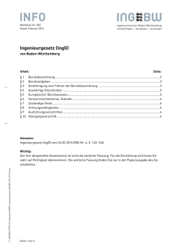 Ingenieurgesetz (IngG) - Ingenieurkammer Baden