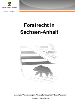 Forstrechtliche Gesetze und - Landesverwaltungsamt Sachsen